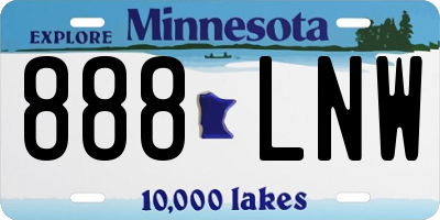 MN license plate 888LNW