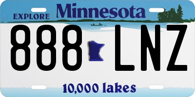 MN license plate 888LNZ