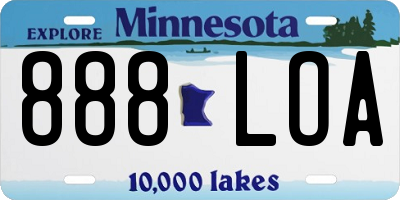 MN license plate 888LOA