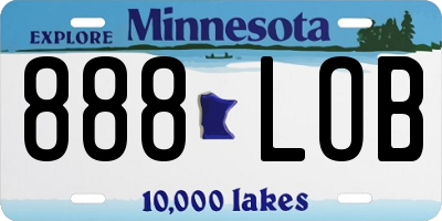 MN license plate 888LOB
