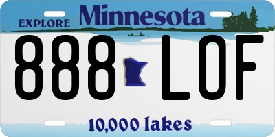 MN license plate 888LOF