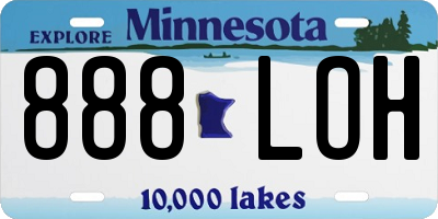 MN license plate 888LOH
