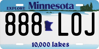 MN license plate 888LOJ