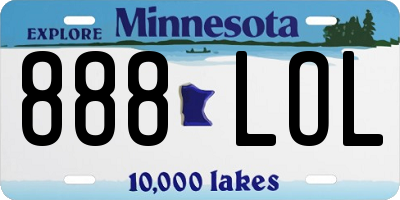 MN license plate 888LOL