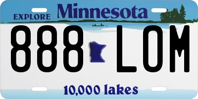 MN license plate 888LOM