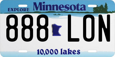 MN license plate 888LON