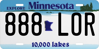 MN license plate 888LOR
