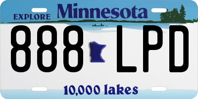 MN license plate 888LPD