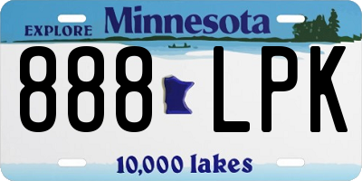 MN license plate 888LPK