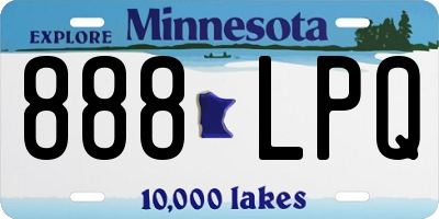 MN license plate 888LPQ