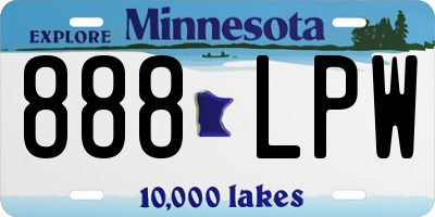 MN license plate 888LPW