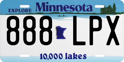 MN license plate 888LPX