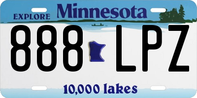 MN license plate 888LPZ