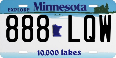 MN license plate 888LQW