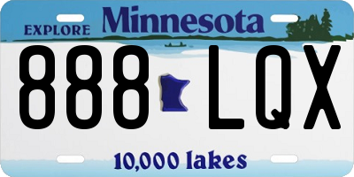 MN license plate 888LQX