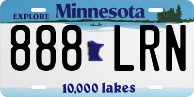 MN license plate 888LRN