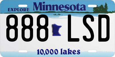 MN license plate 888LSD