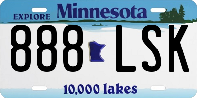 MN license plate 888LSK