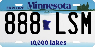 MN license plate 888LSM