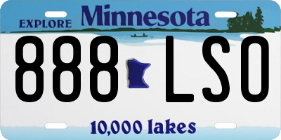 MN license plate 888LSO