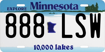 MN license plate 888LSW