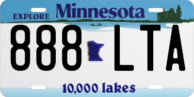 MN license plate 888LTA