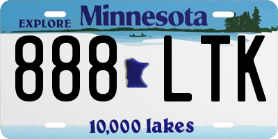 MN license plate 888LTK