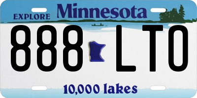 MN license plate 888LTO