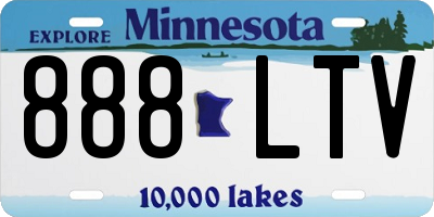 MN license plate 888LTV