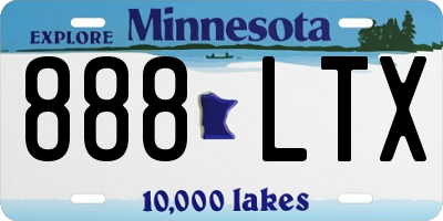 MN license plate 888LTX