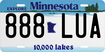 MN license plate 888LUA