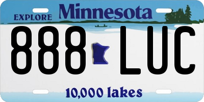 MN license plate 888LUC