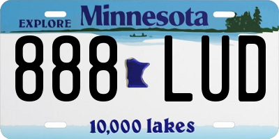 MN license plate 888LUD