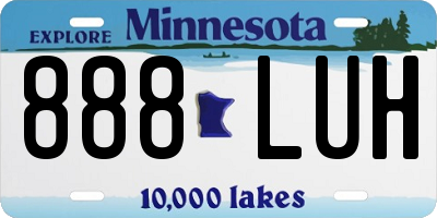 MN license plate 888LUH