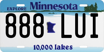 MN license plate 888LUI