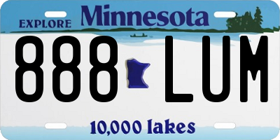 MN license plate 888LUM