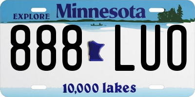 MN license plate 888LUO