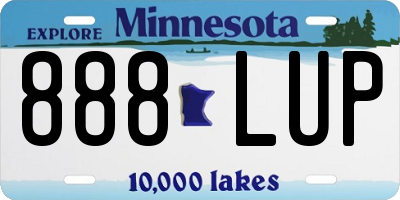 MN license plate 888LUP