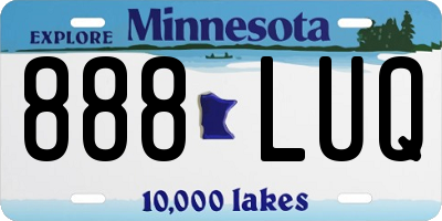 MN license plate 888LUQ