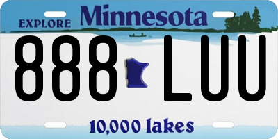 MN license plate 888LUU