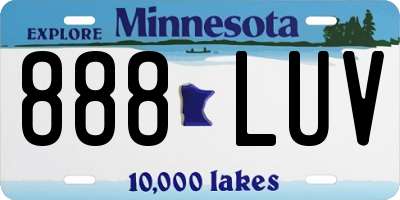 MN license plate 888LUV
