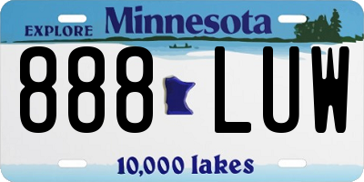 MN license plate 888LUW