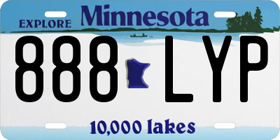 MN license plate 888LYP