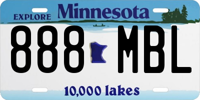 MN license plate 888MBL