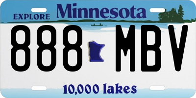 MN license plate 888MBV
