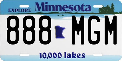 MN license plate 888MGM
