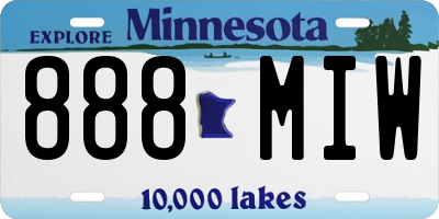 MN license plate 888MIW