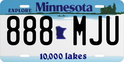 MN license plate 888MJU