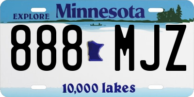 MN license plate 888MJZ