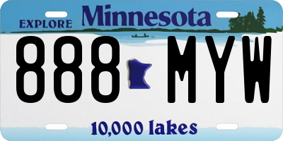 MN license plate 888MYW